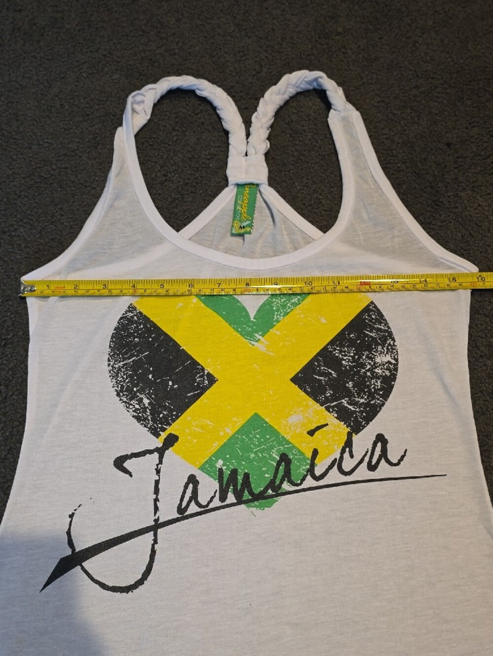 Jamaica Graphic Racerback Tank Top - White - Picture 2 of 5